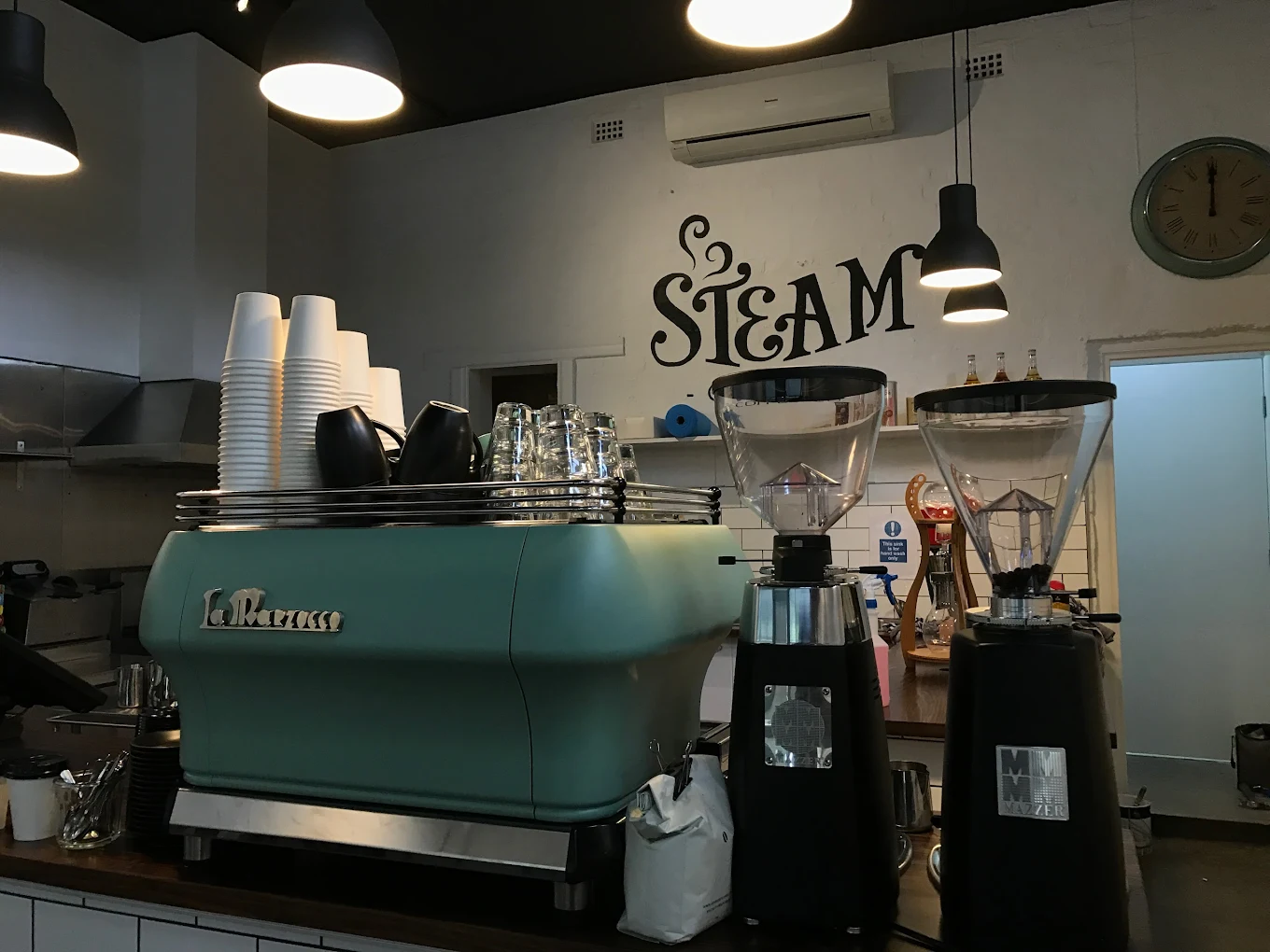 Inside The Steam Coffee Company — La Marzocco espresso machine